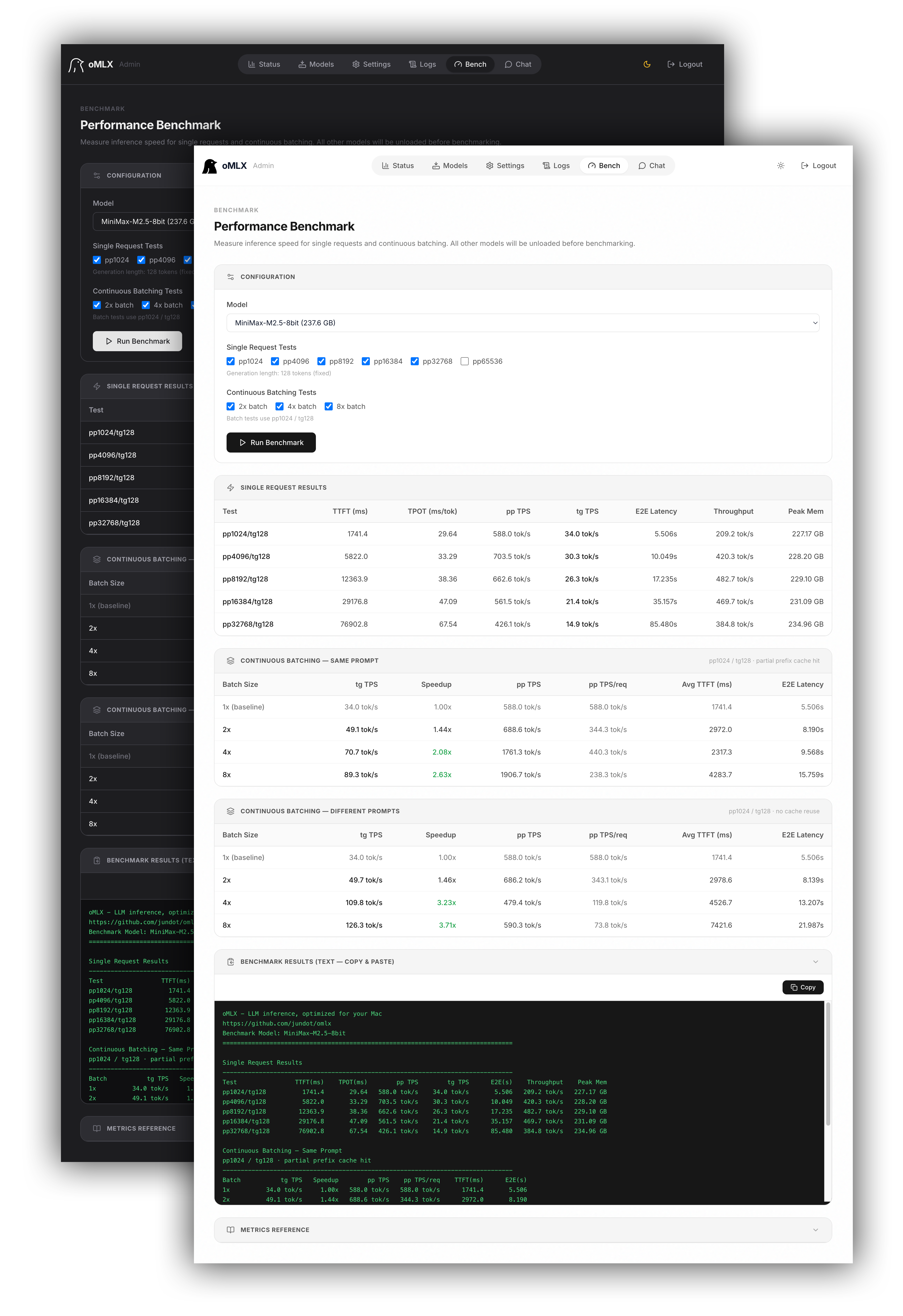oMLX 性能基准测试